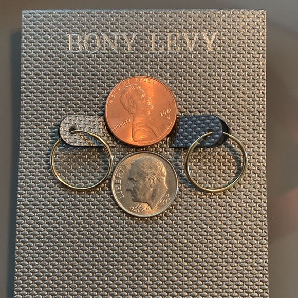 BONY LEVY 14K White Gold 12mm Huggie Hoop Earrings - Picture 10 of 11